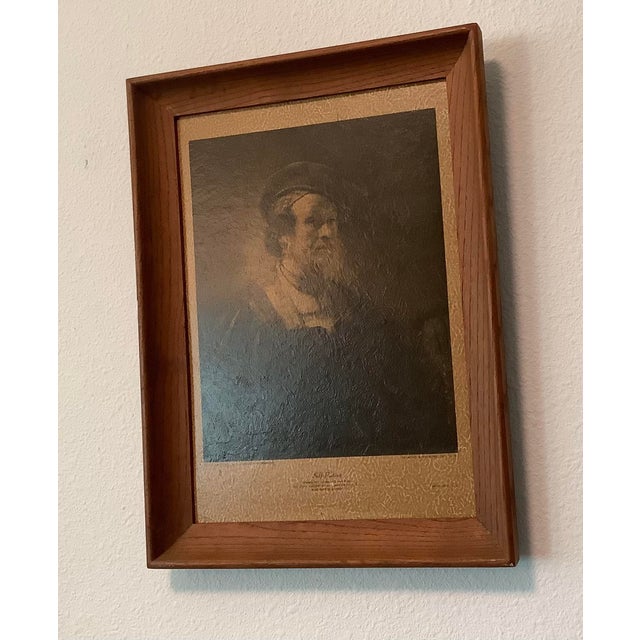 Early 20th Century Framed Portrait Print of Rembrant Harmenez Van Rijn For Sale In Orlando - Image 6 of 8