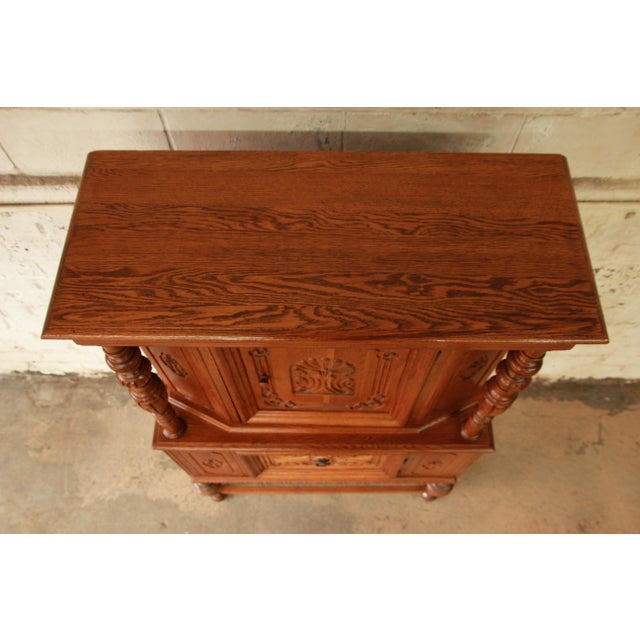 Antique Spanish Revival Carved Oak Hutch Chairish