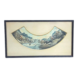 French Antique Hunt Scene Engraving