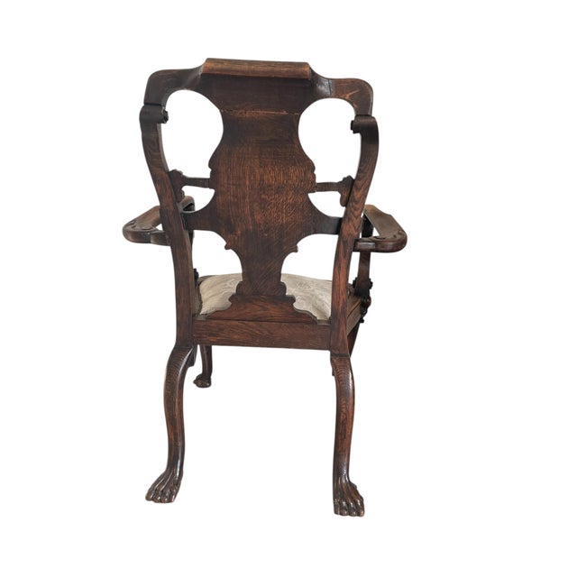 Chippendale Desk Chair in Oak, 1880 For Sale - Image 3 of 8