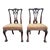 19th Century Pair of Antique Chippendale Style Mahogany Carved Dining Chairs For Sale