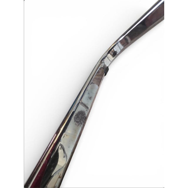 Mid-Century Modern Vintage Italian Leather Director or Captains Chairs – Chrome Folding Pair For Sale - Image 3 of 9