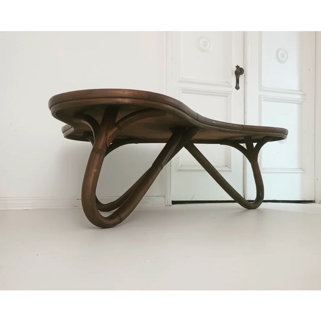 Vintage Bamboo Coffee Table For Sale - Image 4 of 13