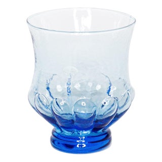 Vintage Azure Blue Petal-Glass Tumblers, Set of 4 For Sale