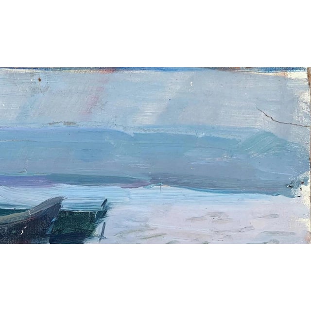 Realism Summer Painting River Rural Landscape Impressionism Antique Oil Painting Original Soviet Art Ukrainian Artist Sokolovsky G. 20-34,5 1970s For Sale - Image 3 of 6