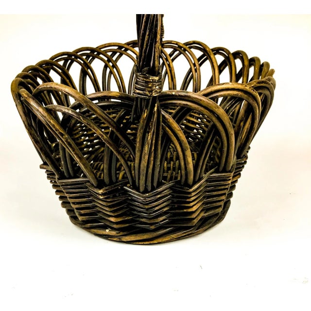Vintage Extra Large French Fruit Flower Basket For Sale - Image 9 of 13