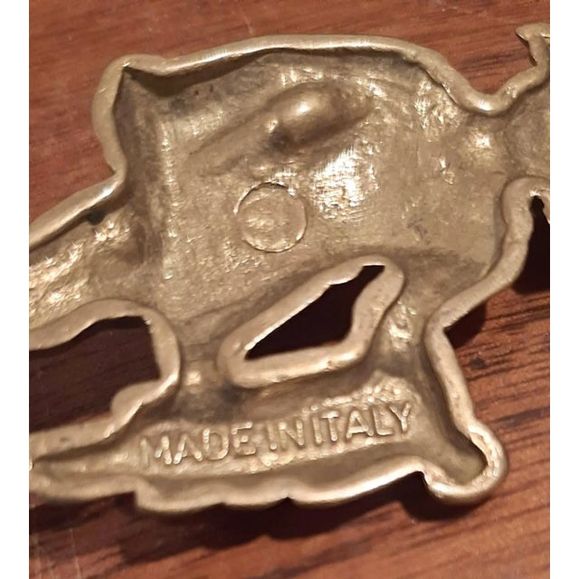 1930s Vintage Italian Brass Hooks Dutch Children a Pair For Sale - Image 5 of 7