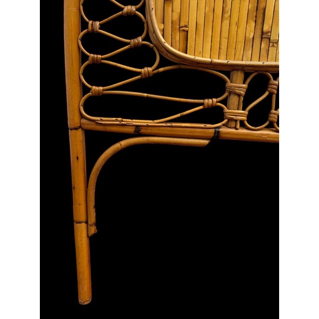 Brown Vintage Italian Rattan Headboard, 1960 For Sale - Image 8 of 11