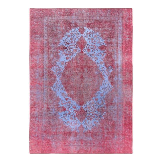 Pasargad Home Lahore Blue Wool Area Rug- 7' 2" X 10' 3" For Sale