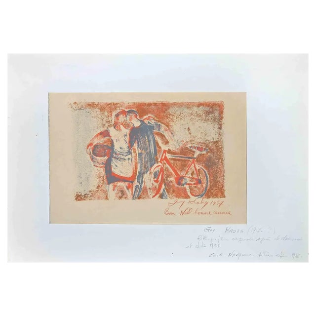 Guy Krohg, Bon Noisy, Bench Annuals, Original Lithograph, 1957 For Sale