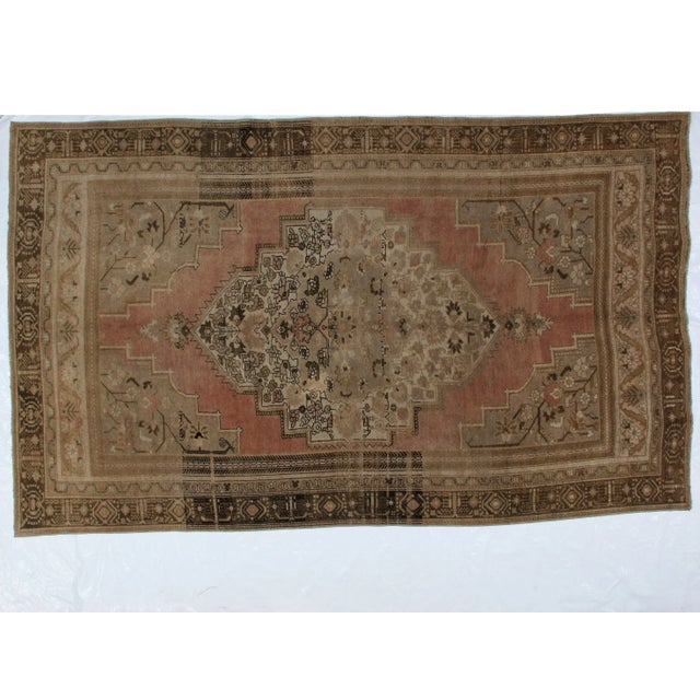 Textile 1960s Vintage Turkish Oushak Rug - 6′5″ × 10′8″ For Sale - Image 7 of 7