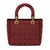 Contemporary Christian Dior Medium Lady Dior Cannage Studded Burgundy Leather Bag With Strap For Sale - Image 3 of 12