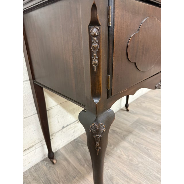 Brown Vintage Georgian Revival Mahogany Tea Server Hostess Cabinet For Sale - Image 8 of 12