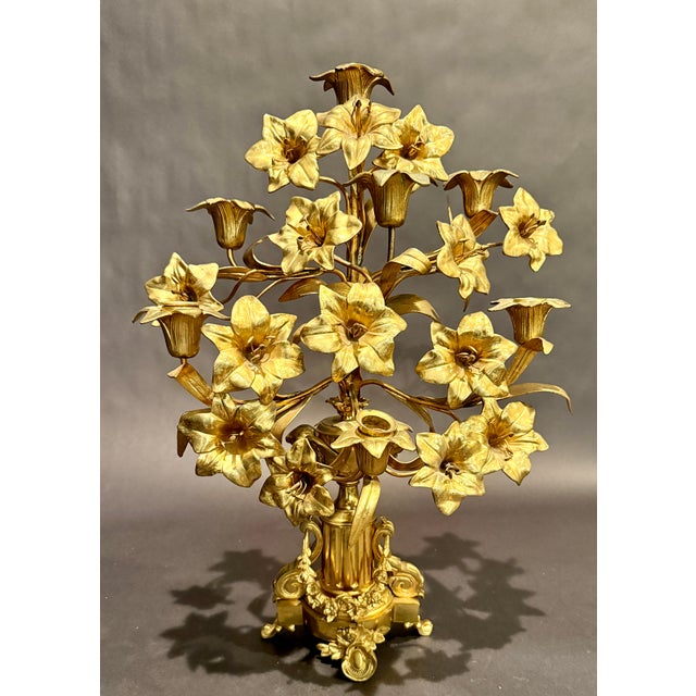 Late 19th Century Pair of French Napoleon III Gilt Bronze Floral Seven-Light Candelabra For Sale - Image 9 of 9
