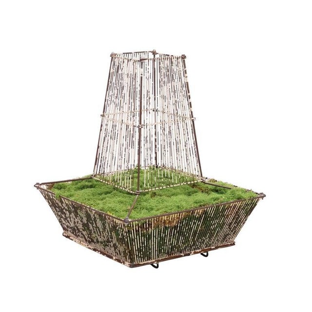 Antique French Painted Iron Wirework Fernery Jardiniere For Sale - Image 4 of 6