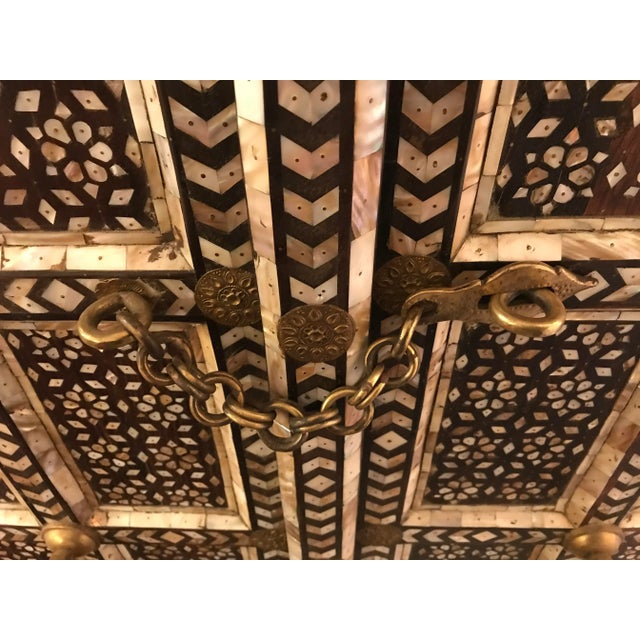 Mid 20th Century Brown Solid Wood and Abalone Inlay Custom Made Doors a Pair For Sale - Image 5 of 8