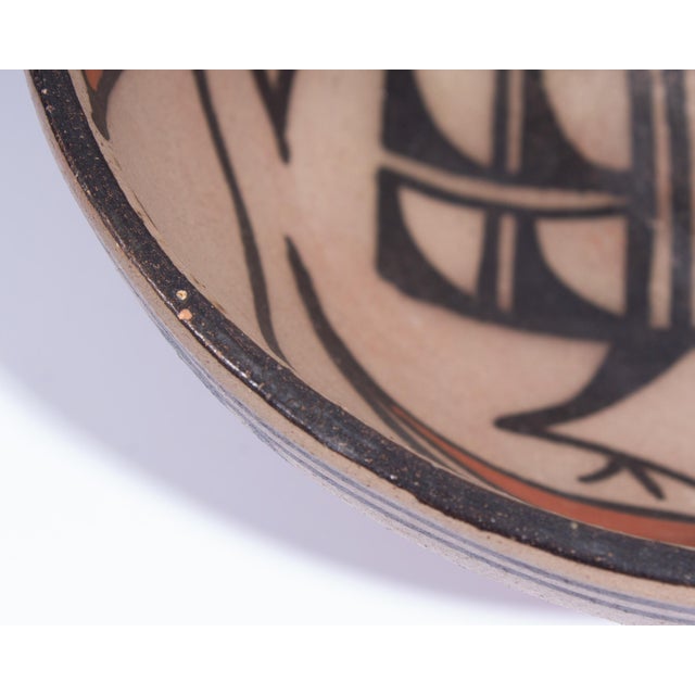 2000 - 2009 Signed 2008 Santo Domingo Pueblo Pottery Bowl With Bird by Ione Coriz For Sale - Image 5 of 8