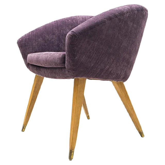 Mid-Century French Purple Cocktail Chair, 1950s For Sale