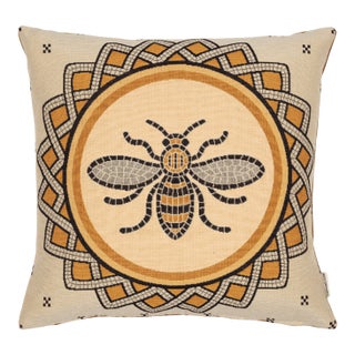 Mosaic Bee Woven Cushion With Feather Filler - 42x42cm (17"x17") For Sale