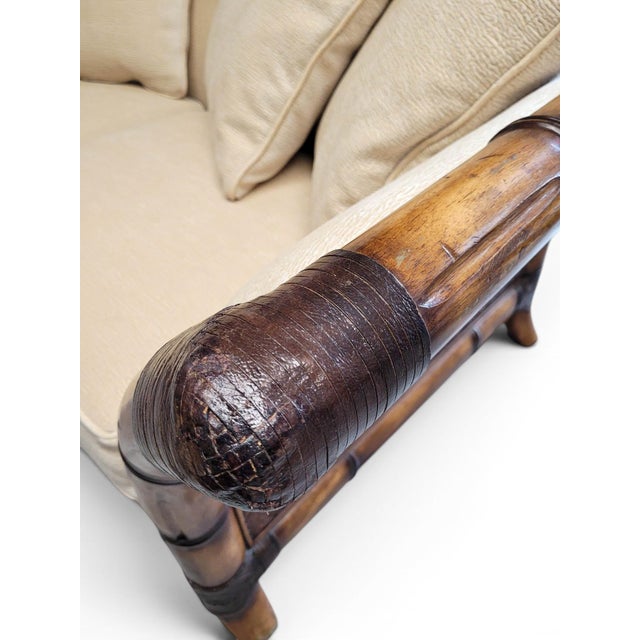 Postmodern Flared Arm Tuxedo Sofa in Textured Velvet For Sale - Image 10 of 17