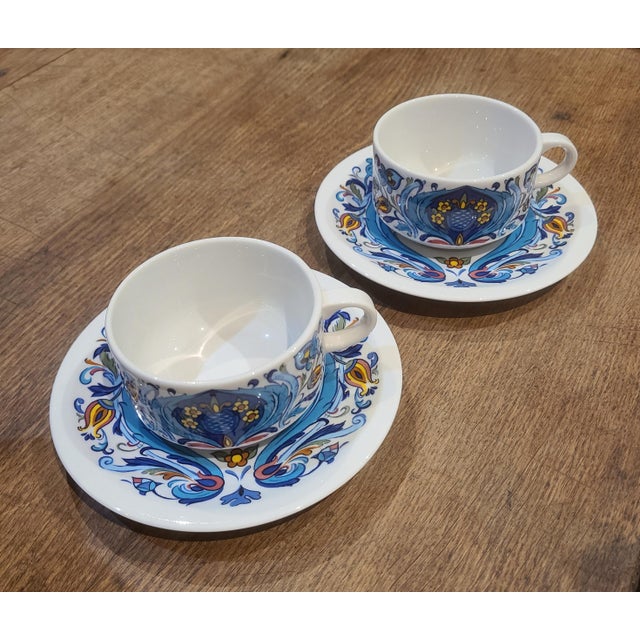 Ceramic Izmir Coffee Cups and Saucers by Villeroy & Boch, 1973, Set of 4 For Sale - Image 7 of 7