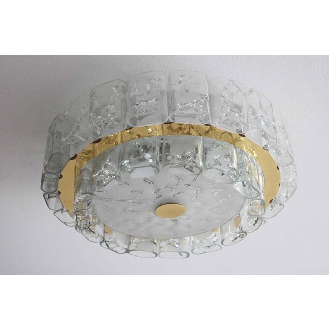 Large Space Age Ceiling Lamp in Ice Glass from Doria, 1960s For Sale - Image 12 of 13