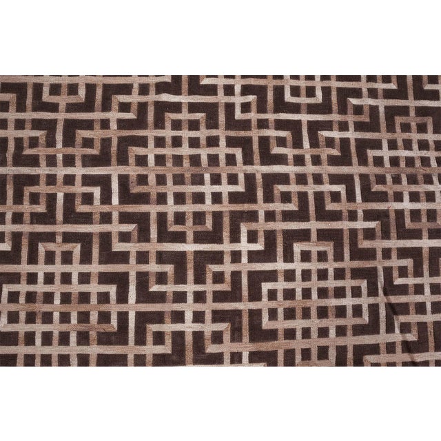 Modern Pavilion Geometric Design Handmade Wool Rug by Dorie Leslie Blau For Sale - Image 4 of 8