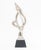 Modernist Silvered Composition Abstract Freeform Sculpture, on black base. Overall: 15" H x 5.25" W x 3.25" D. Provenance:...