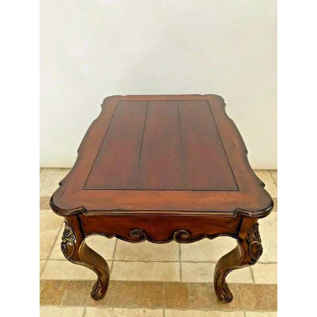 1950s Hekman Furniture Table Rectangle French Country Dark Walnut Finish For Sale In Palm Springs - Image 6 of 10