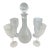Vintage Cut Crystal Decanter With 4 Glasses For Sale