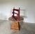 Rustic Primitive Folk Art Sculptural Wall Shelf in Red Paint For Sale - Image 3 of 18