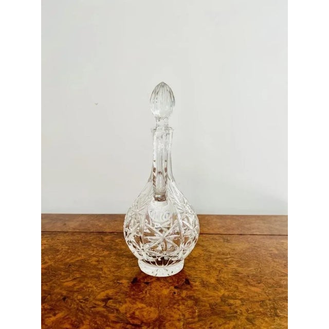 1900 - 1909 Antique Edwardian Cut Glass Ewer, 1900s For Sale - Image 5 of 7