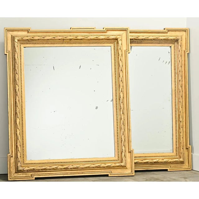 French 19th Century Carved Gilt Mirrors - A Pair For Sale - Image 10 of 11