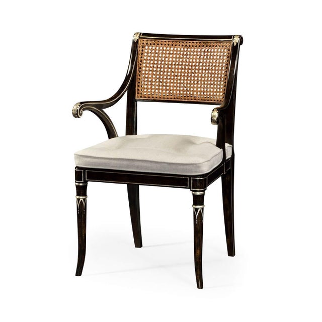 Contemporary Regency Style Painted Armchairs - Set of 2 For Sale - Image 4 of 7