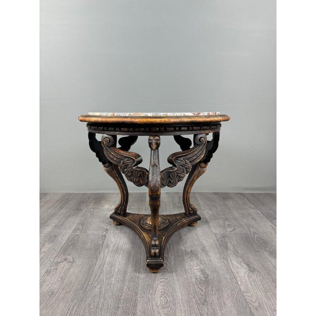 19th Century Carved Wooden Gueridon Table with Marble Top For Sale - Image 9 of 10