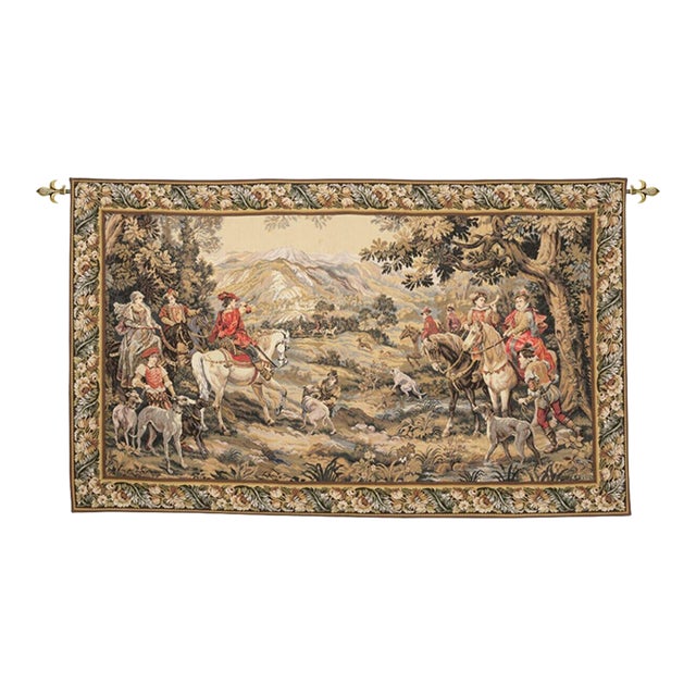 La Chasse Royale Loom Woven Tapestry (The Royal Hunt) - 120 X 200 Cm (3'11" X 6'6") - Requires Rod Size 5 For Sale