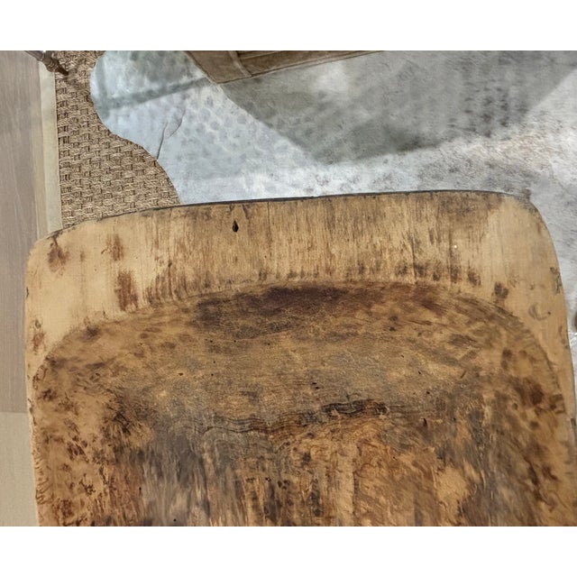 Large 19th Century Hand Carved Primitive Organic Modern Wooden Dough Bowl / Trencher For Sale - Image 14 of 18