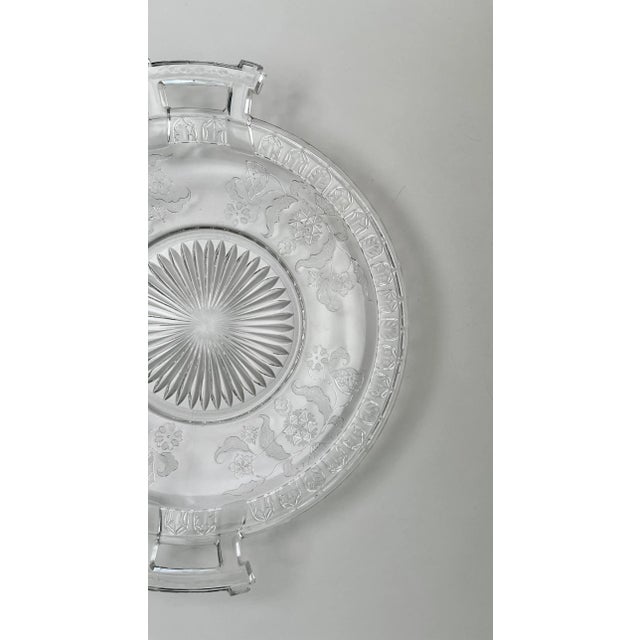 Traditional Antique Pattern Glass Handled Serving Platter For Sale - Image 3 of 13
