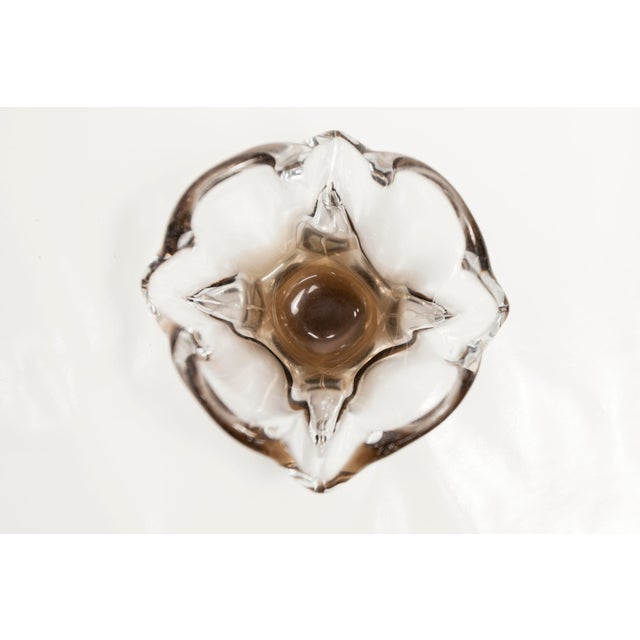 Square Clear and Brown Murano Glass Ashtray, 1960s For Sale - Image 10 of 13