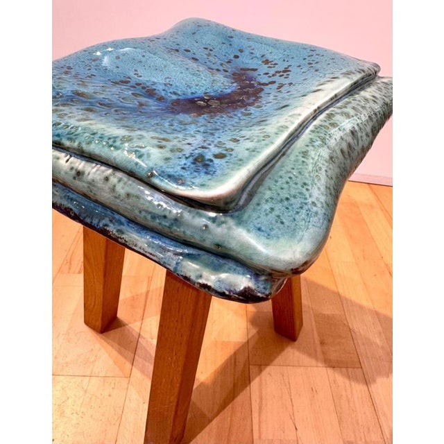 Porcelain and Oak Stool by Judith van den Boom, Netherlands, 2012 For Sale - Image 4 of 9