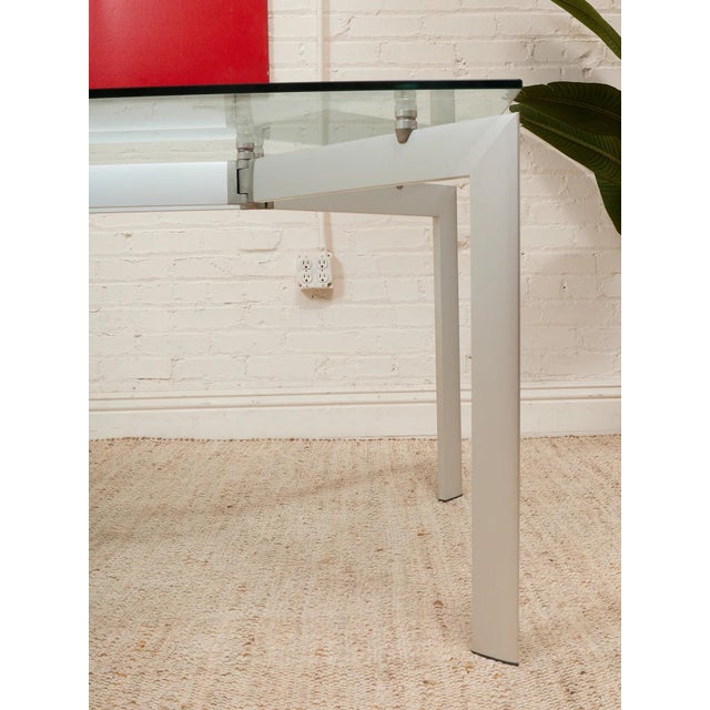 Late 20th Century Seccose Mario Hasuike Italian Glass Dining Table With Six Chairs For Sale In Los Angeles - Image 6 of 12