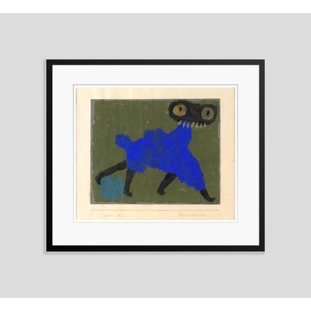 Blue Coat by Paul Klee depicting a figure in a blue coat, executed on paper mounted on cardboard in 1940. by piemags/PL...