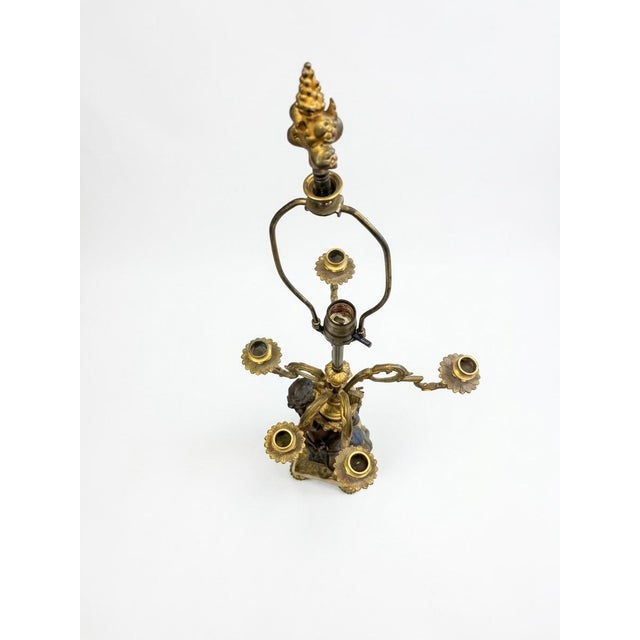 Antique French Louis XVI Style Figural Candelabra Table Lamp