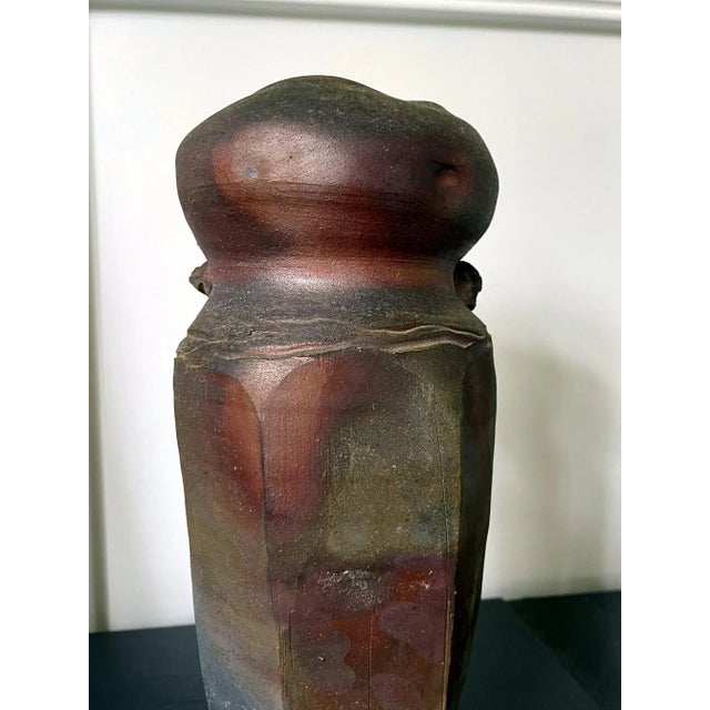 Brown Wood-Fired Ceramic Vase by Paul Chaleff For Sale - Image 8 of 13