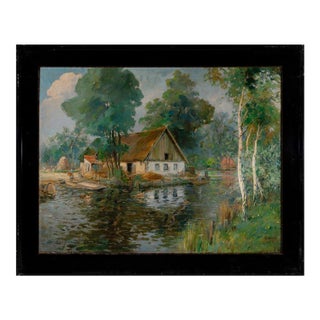 Late 19th Century "Sonntag Im Spreewald (Kahn Bei Lübbenau) " by Franz Schreyer (1858-1938) For Sale