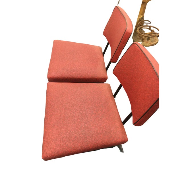 Vintage Mid Century Vinyl Lounge Chairs- A Pair For Sale - Image 6 of 8