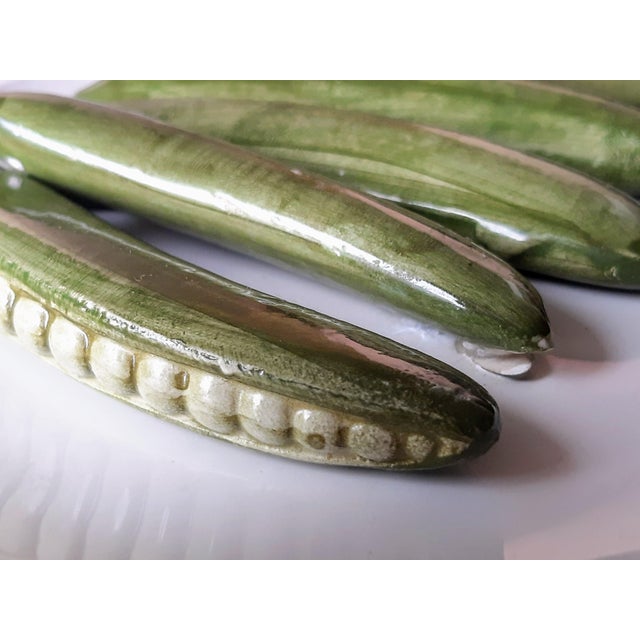 Ceramic Italy Peas on a Plate Trompe l'Oeil Este Ceramiche Majolica For Sale - Image 7 of 10