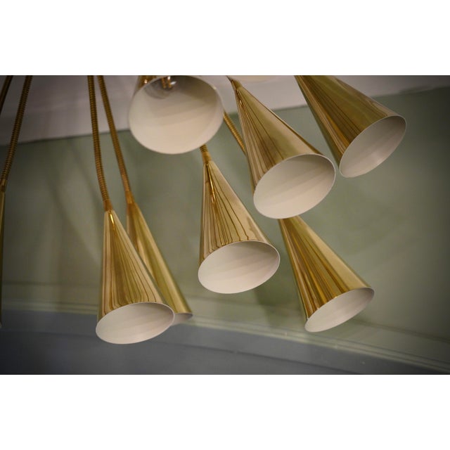 Mid-Century Modern Sputnik Semi Spherical Brass Chandelier and Pendant, 1990s For Sale - Image 3 of 10