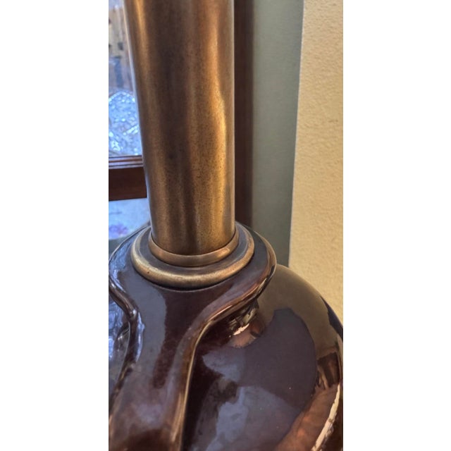 1920s Weller Pottery Ewer Form Lamp in Jewel-Toned Flambe Glaze For Sale In Houston - Image 6 of 6