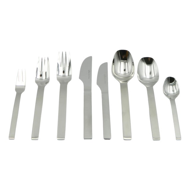Stainless Steel Cutlery Set for 6 People by Rosenthal, Model Titan, 1960s, Set of 48 For Sale